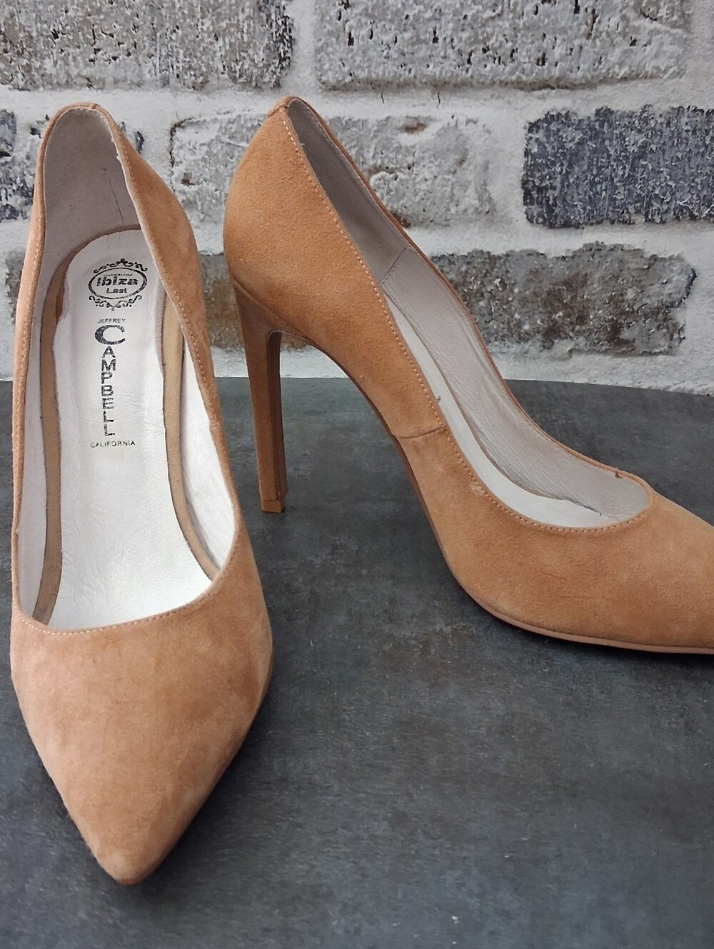 Jeffrey Campbell Tan Suede Pointed-Toe Stiletto Pump Size 7